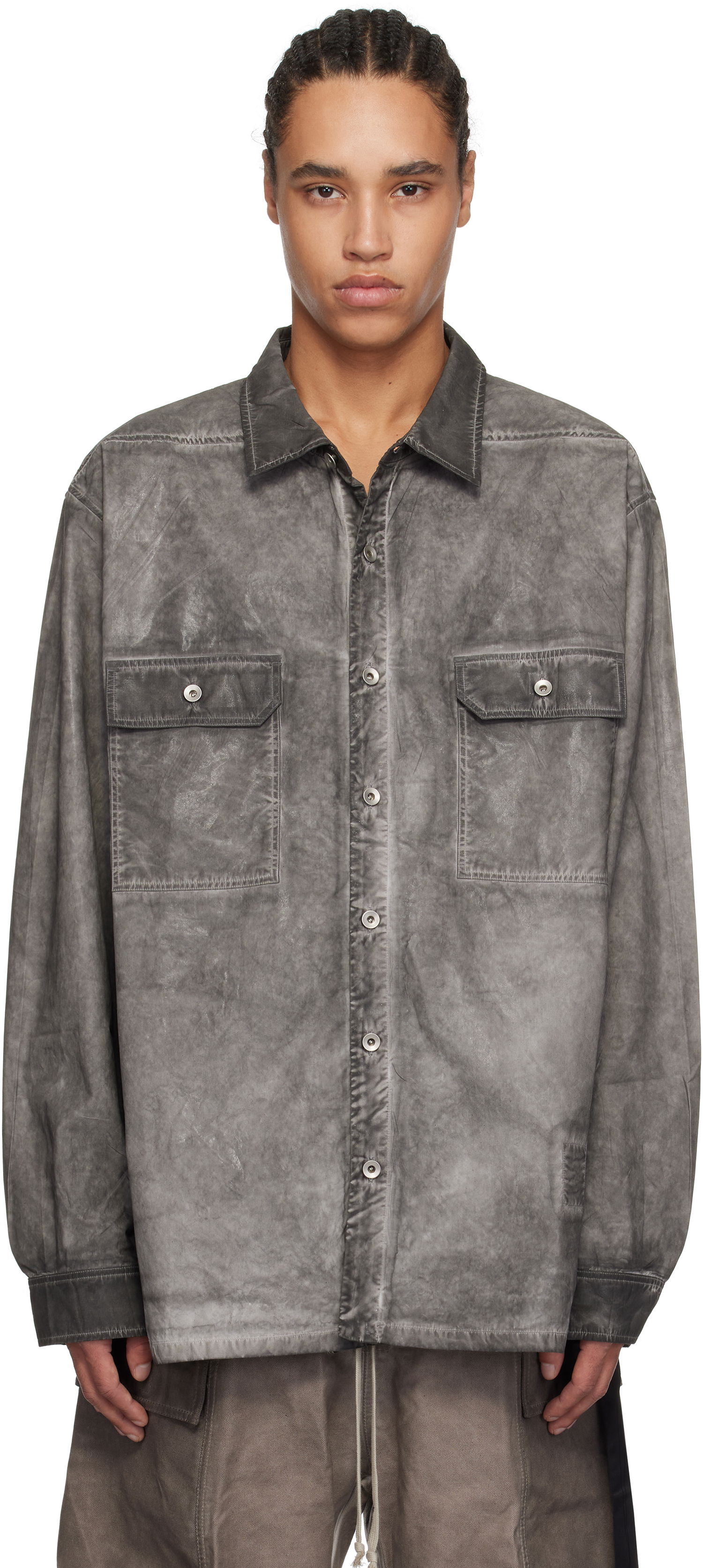 Srajce Rick Owens Rick Owens DRKSHDW Hollywood Jumbo Overshirt Siva | DU01E3297 PF, 0