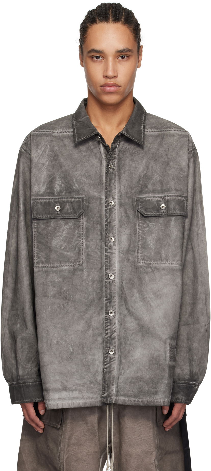 Srajce Rick Owens Rick Owens DRKSHDW Hollywood Jumbo Overshirt Siva | DU01E3297 PF