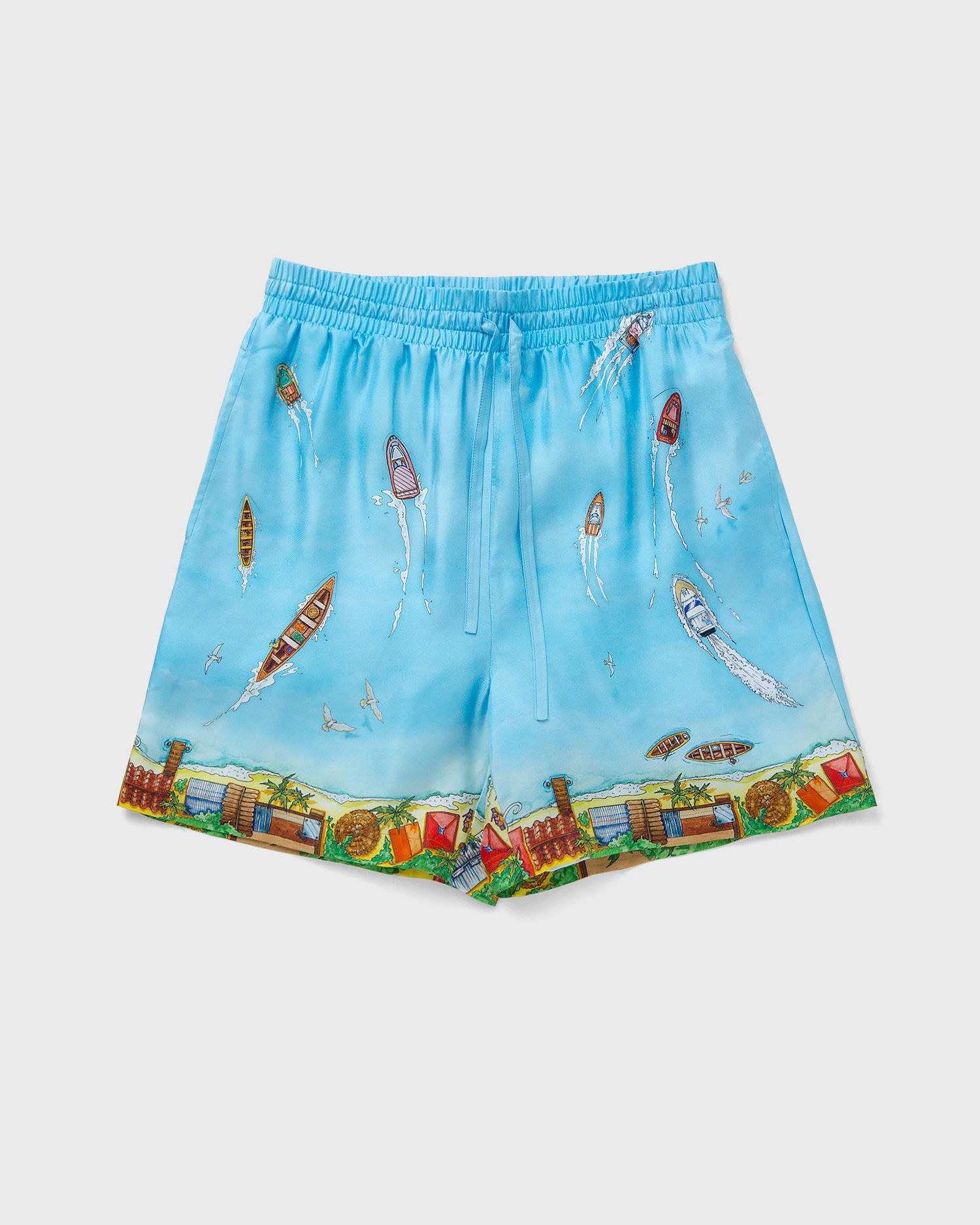 Kratke hlače Casablanca UNISEX SILK SHORTS WITH DRAWSTRINGS Modra | MS24-TR-012-05, 0
