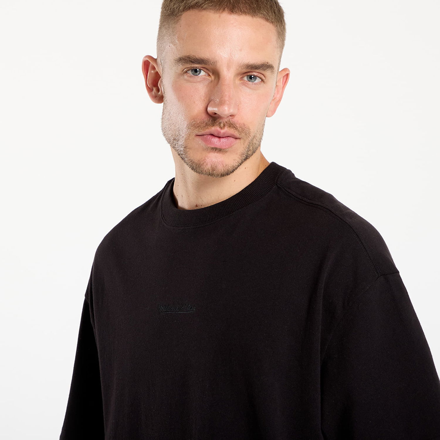 Majica Mitchell & Ness Mitchell & Ness Branded Script Oversized Tee Črna | FC9605-MNNBLCK, 1