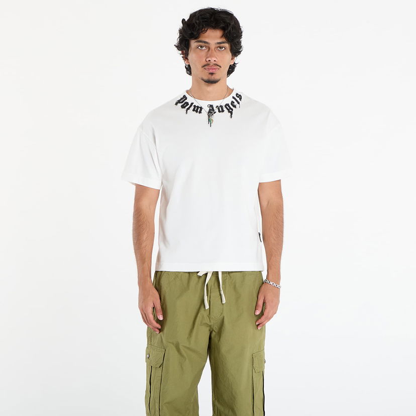 Majica Palm Angels Palm Angels Neck Logo Regular T-Shirt Bela | PMAA109F25JER0090310