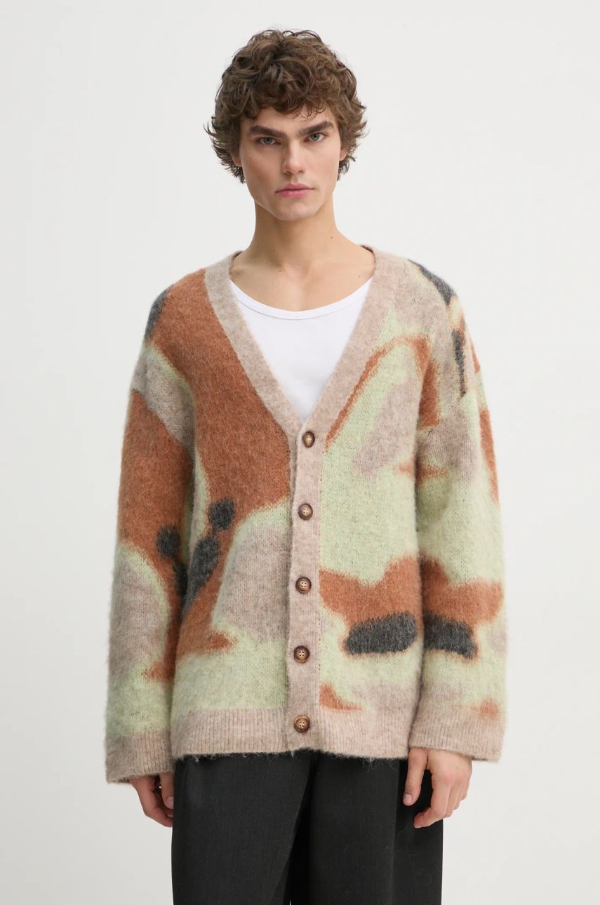 Pleteni pulover Nanushka NESSIN Abstract Print Cardigan Rjava | NM24FWSW01017, 0
