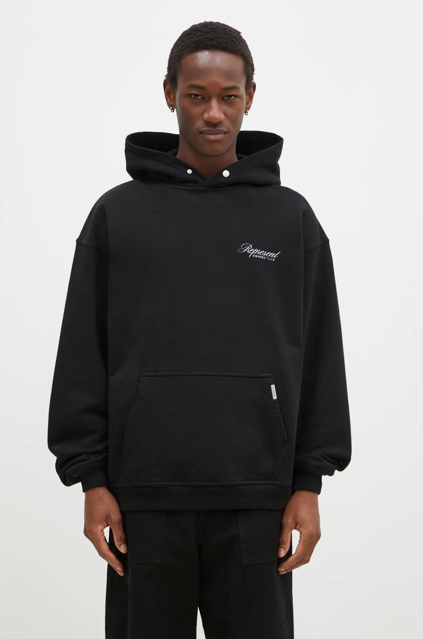 Pulover Represent Clo Owners Club Script Hoodie Črna | OCM41200.001, 0