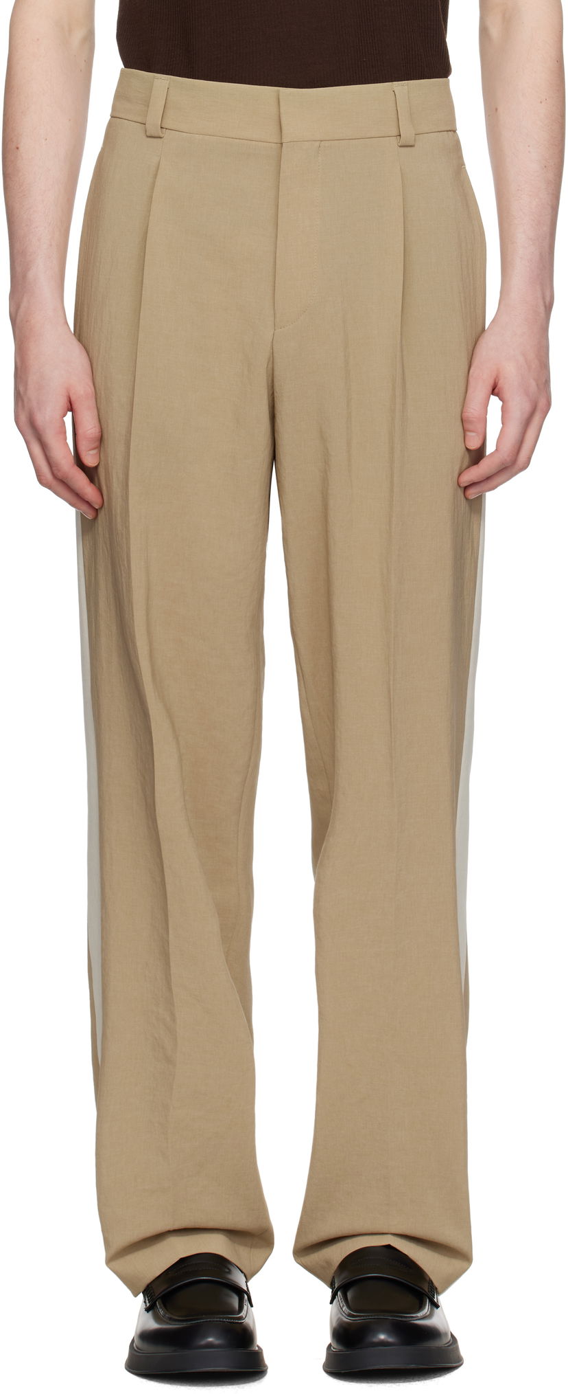 Hlače BOSS Hugo Flips252F1 Pleated Trousers Bež | 50538139