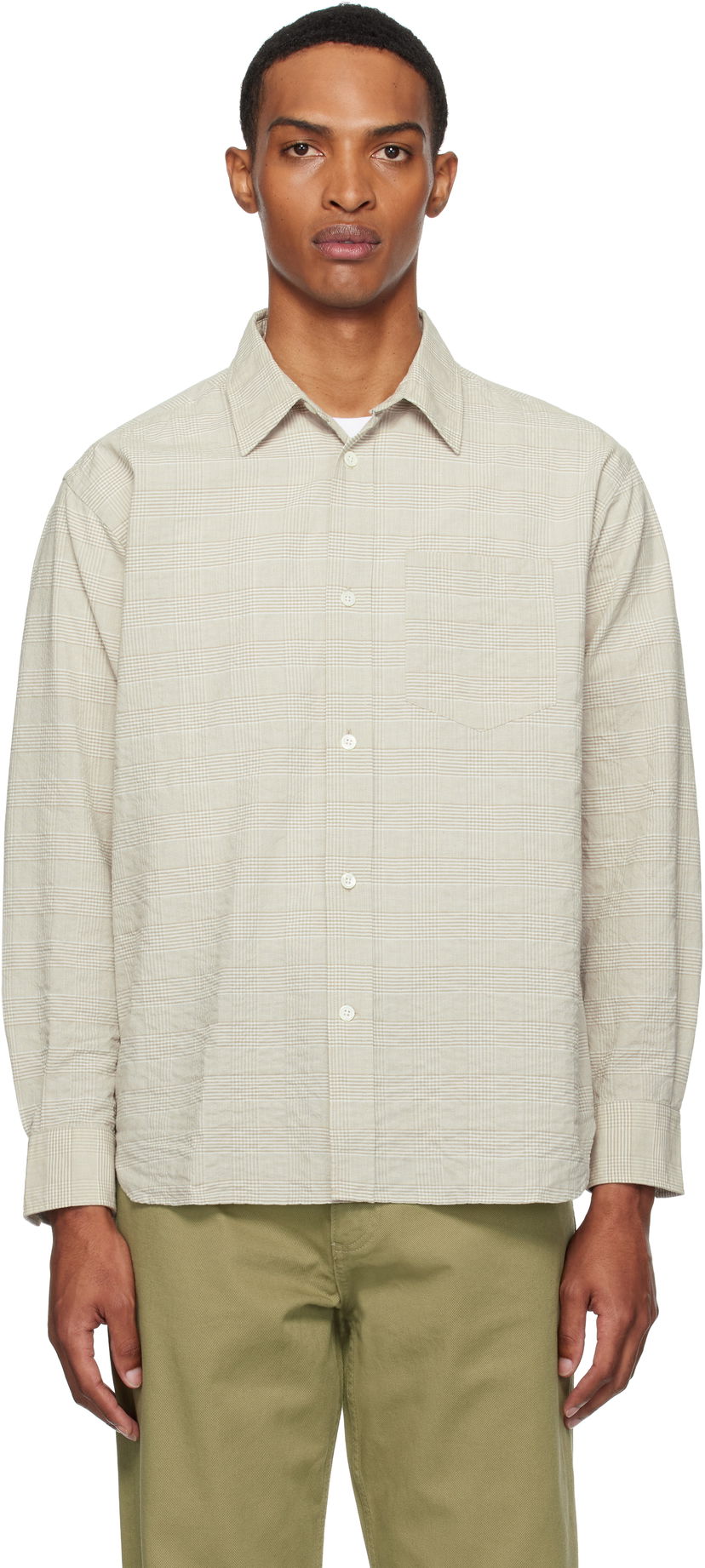 Srajce NORSE PROJECTS Norse Projects Mo Oversized Check Shirt Bež | N40-0820