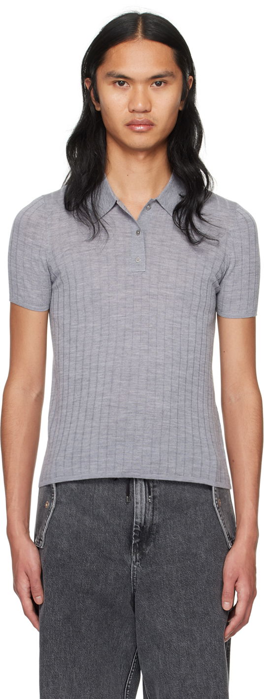 Polo majica Dion Lee Dion Lee Button Polo Siva | C7257PS24