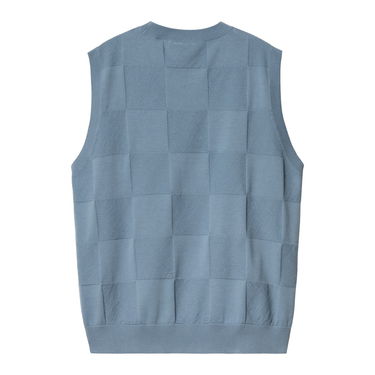Pleteni pulover Carhartt WIP Checkered Knit Vest Modra | I034544_6, 1