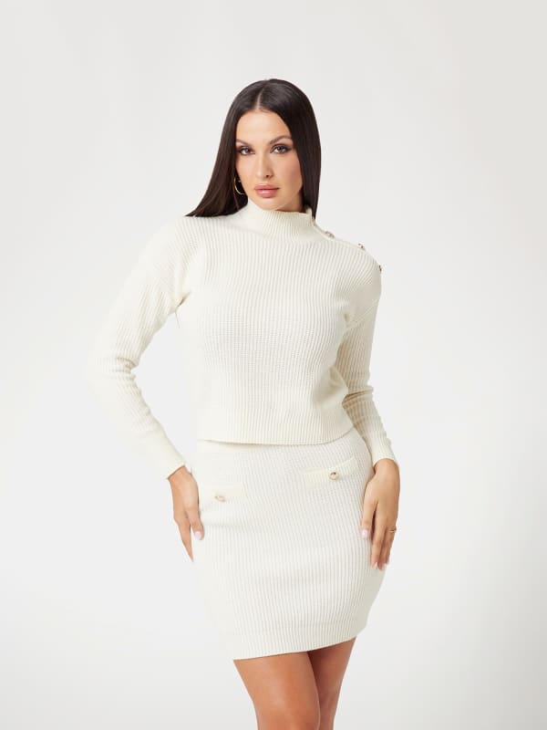 Krila GUESS Wool Blend Turtleneck Sweater Bela | W4BR39Z2WX0