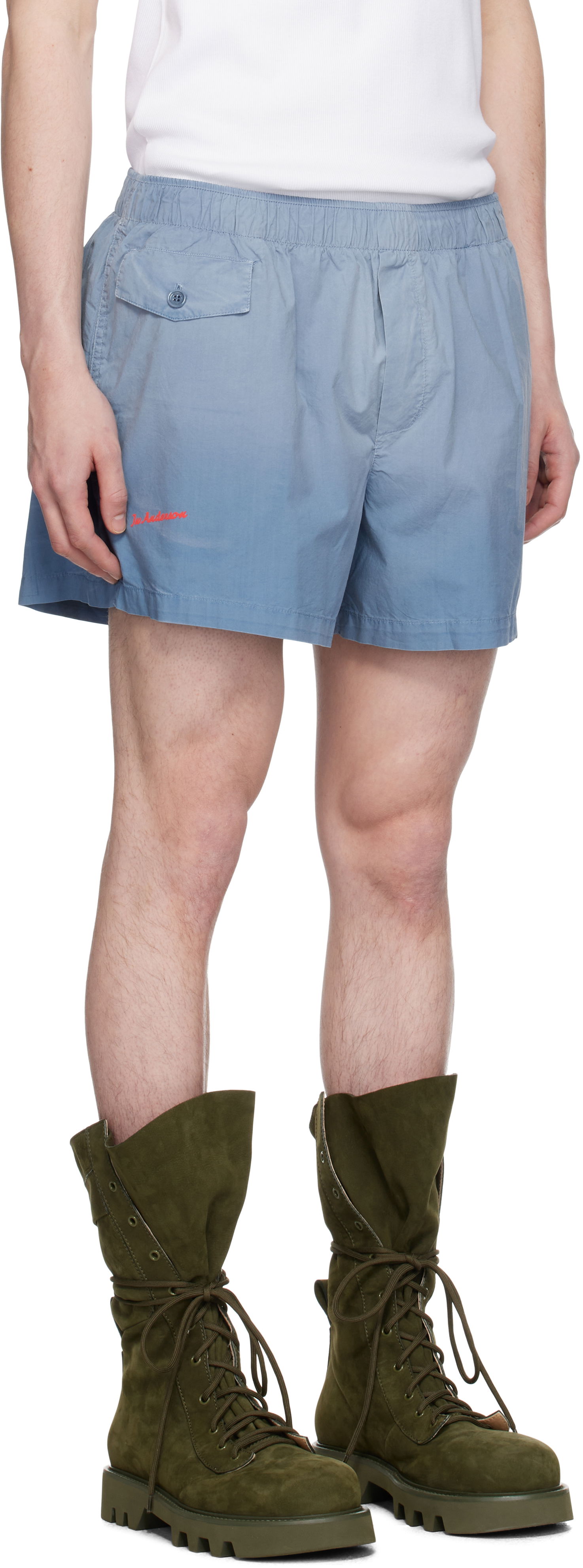 Kratke hlače JW Anderson JW Anderson Logo Print Shorts Modra | SR0121-PG1764, 1