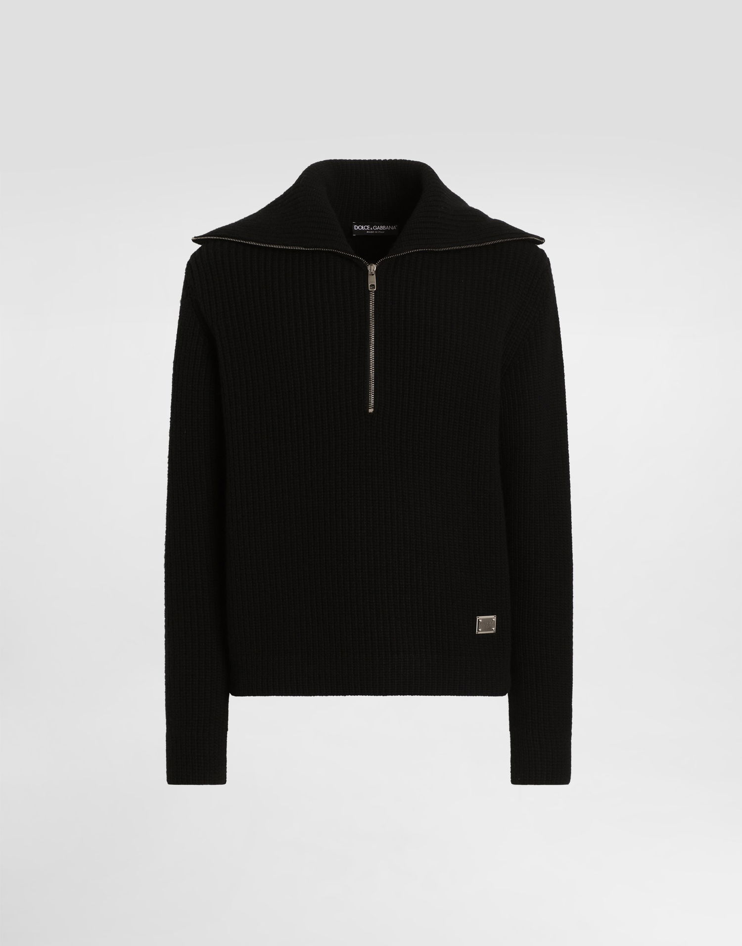 Pleteni pulover Dolce & Gabbana Wool Cardigan With Logo Tag Črna | GXW42TJCVWKN0000, 0