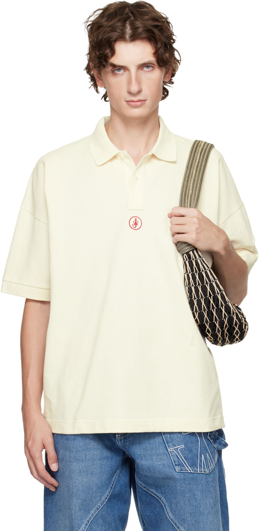 Polo majica JW Anderson JW Anderson Anchor Embroidery Polo Bež | JO0281-PG1479