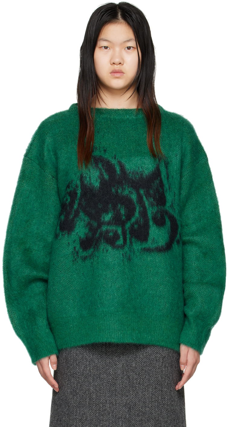 Pleteni pulover We11done Jacquard Sweater Zelena | WD-KT3-22-620-U-GR