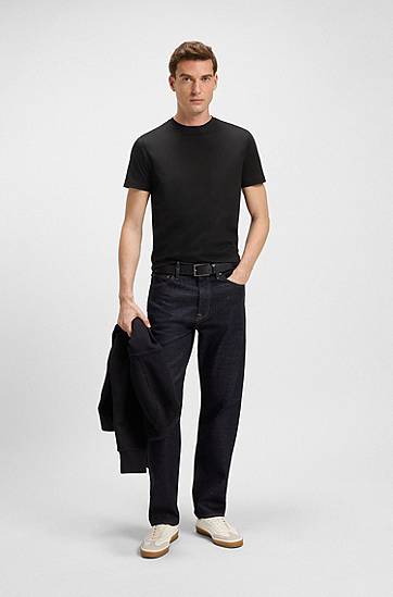 Majica BOSS BECKHAM x BOSS Mercerised Cotton T-Shirt Črna | 50549230, 1