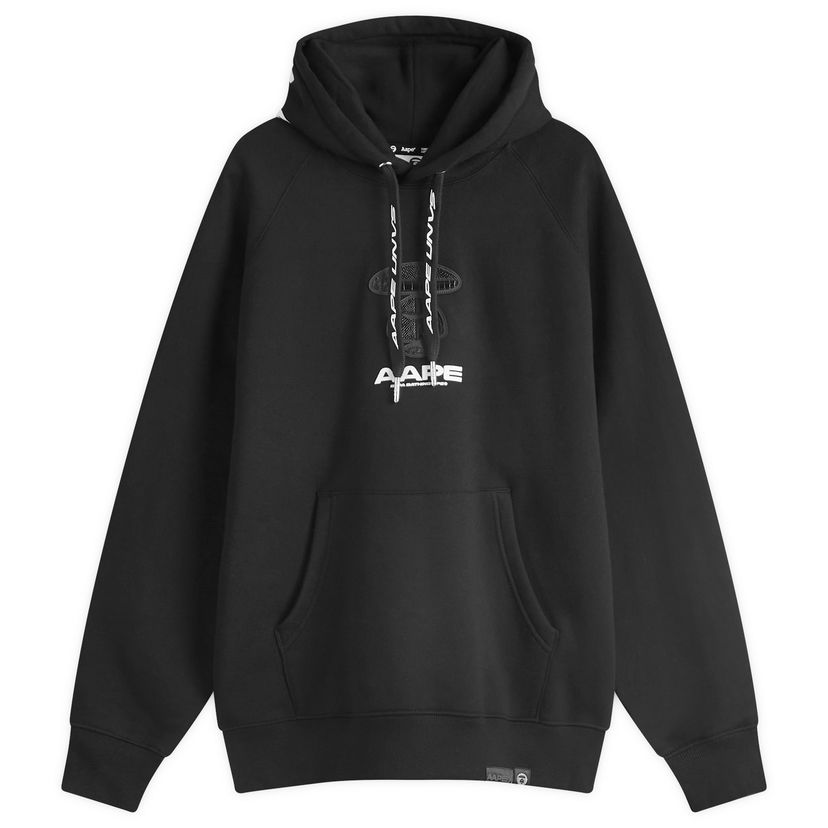 Pulover AAPE by A Bathing Ape AAPE Croc Chest Badge Hoody, Size Large Črna | AAPSWMB357XXNBKX