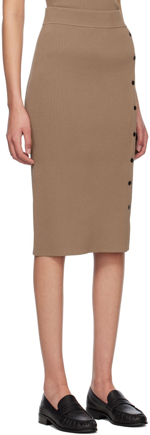 Krila rag & bone Asher Midi Buttoned Ribbed Skirt Rjava | WAS23S026YL26, 1