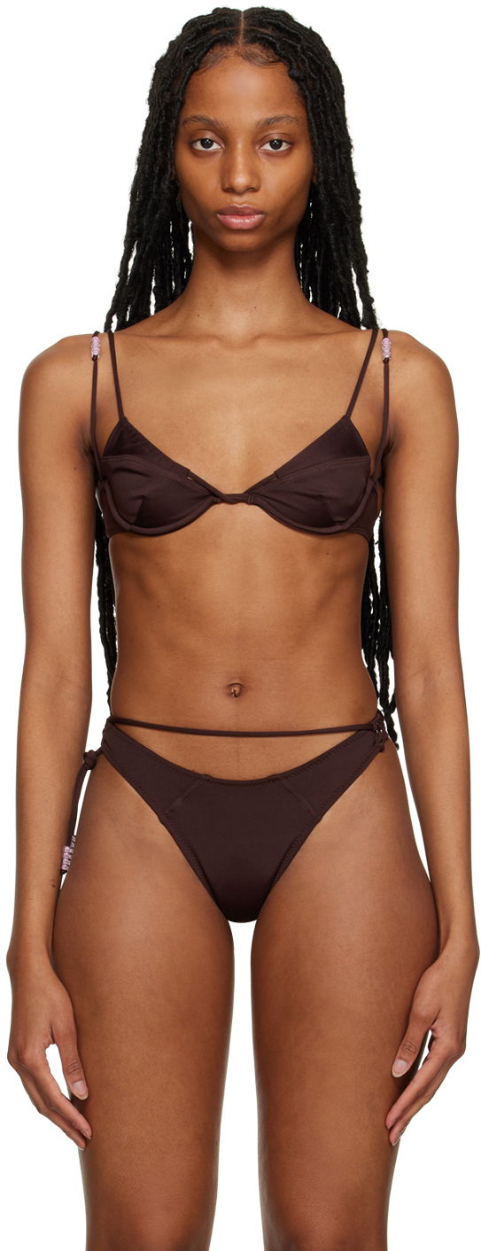 Kopalke Jacquemus 'Le Haut de Maillot Barco' Bikini Top Rjava | 23E231SW040-2295, 0