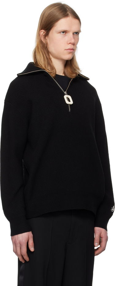 Pleteni pulover JW Anderson JW Anderson Half-Zip Knit Sweater Črna | KW1285-YN0372, 1