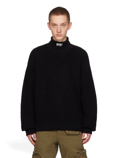 Pleteni pulover HERON PRESTON 'HPNY' Turtleneck Črna | HMHA006F23KNI0011001