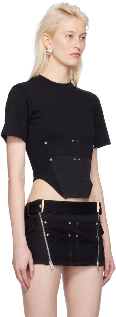 Krop-top Dion Lee Dion Lee Workwear Corset T-Shirt Bela | C3167PS24, 4