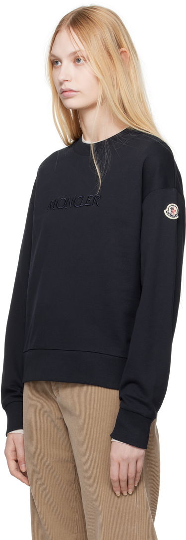 Pleteni pulover Moncler Moncler Embroidered Logo Sweatshirt Črna | K10938G0001689A1K, 3