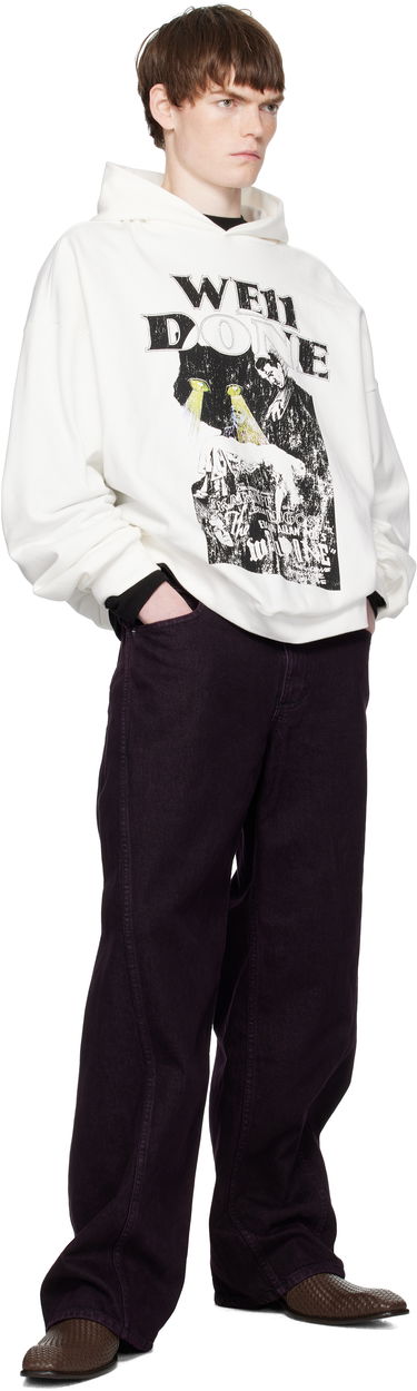 Pulover We11done We11done Cat Poster Graphic Hoodie Bela | WD-TH2-25-837-U-WH, 3