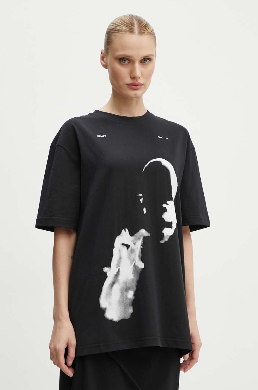 Majica HELIOT EMIL Abstract Portrait Print T-Shirt Črna | HE.M.09.041.C07, 1