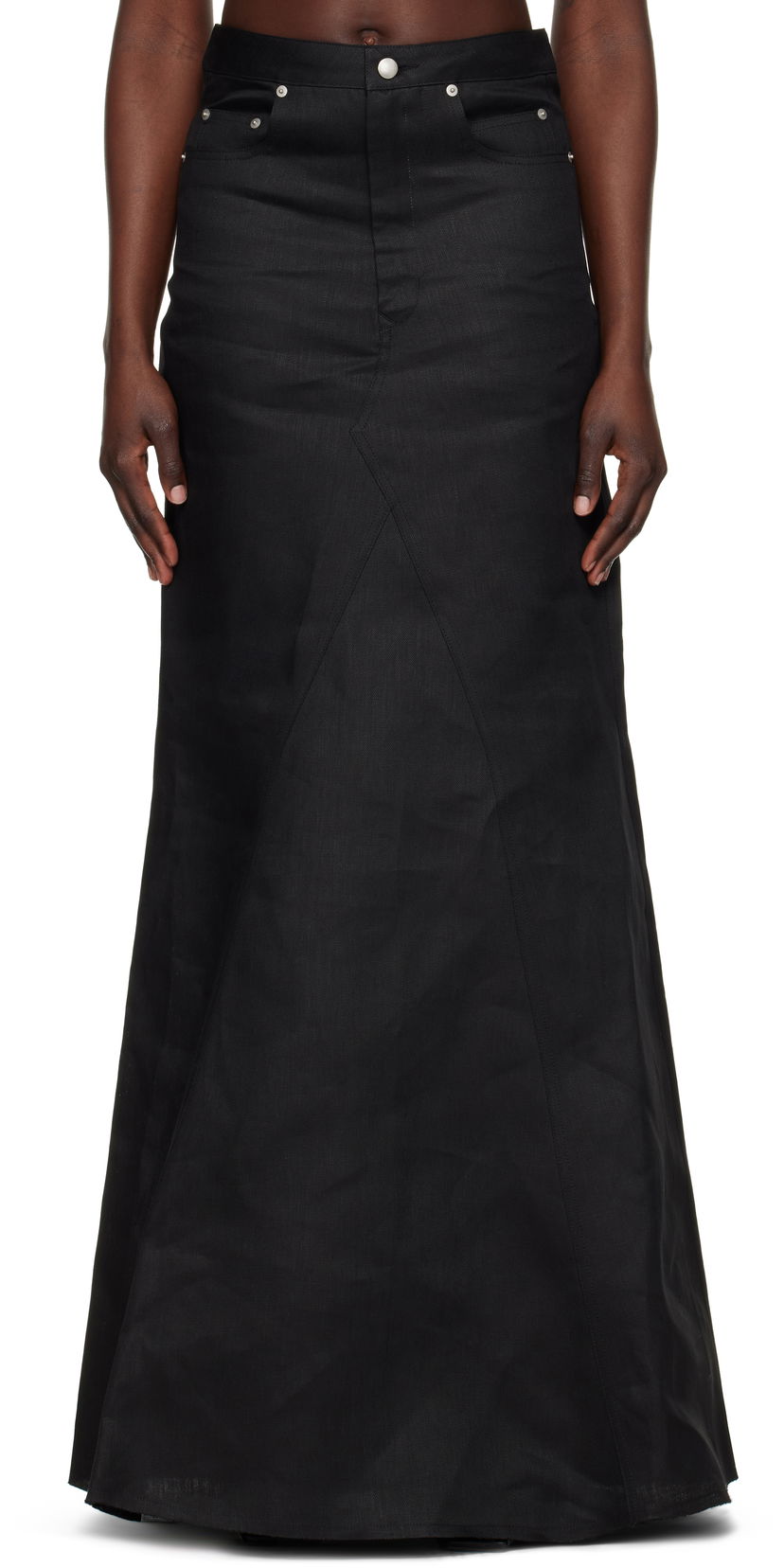 Krila Rick Owens Rick Owens Hollywood Godet Maxi Skirt Črna | RP01E7369 TWL