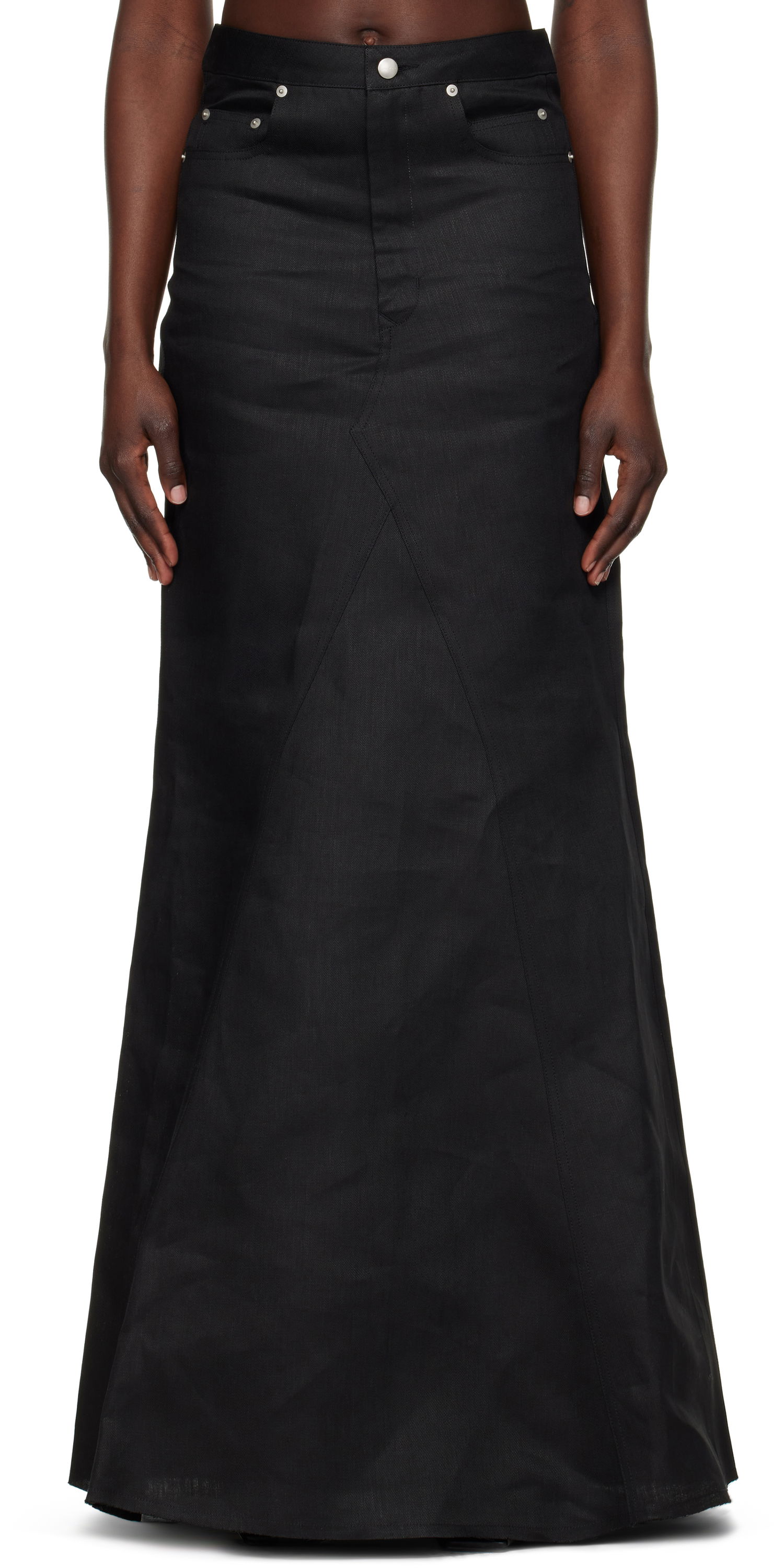 Krila Rick Owens Rick Owens Hollywood Godet Maxi Skirt Črna | RP01E7369 TWL, 0