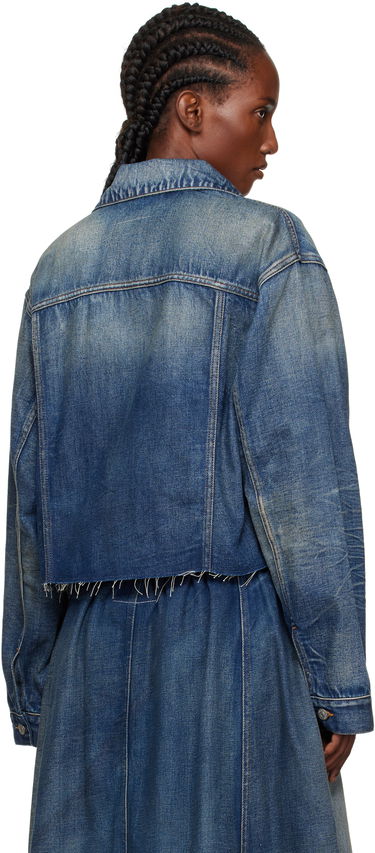 Jakna Maison Margiela MM6 Maison Margiela Cropped Denim Jacket with Tie Modra | S52AM0340 M30017, 2