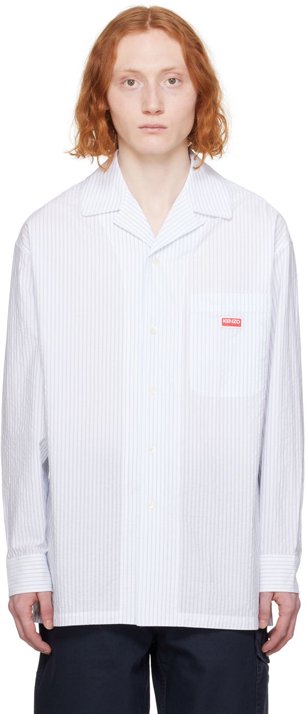 Srajce KENZO Paris Crinkled Shirt Bela | FE55CH5249LD