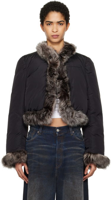 Puhovka Alexander Wang Alexander Wang Fur Trim Down Jacket Črna | 1WC4242573, 0