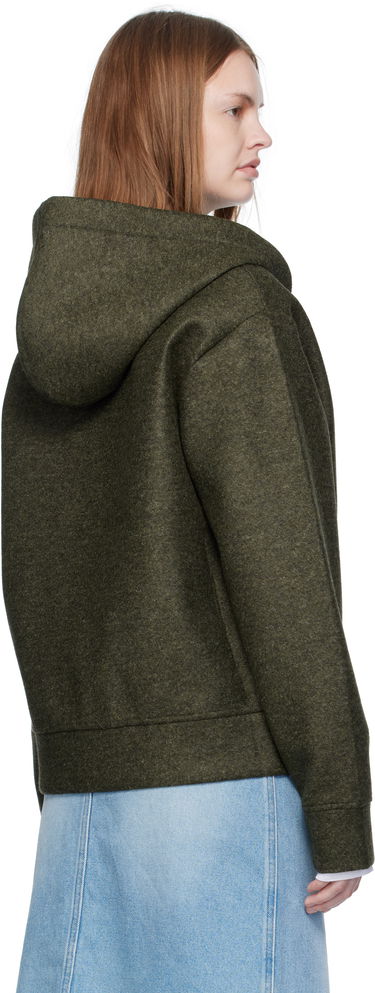Pulover A.P.C. A.P.C. Alvin Wool Zip-Up Hoodie Zelena | PSAFU-M27993, 2