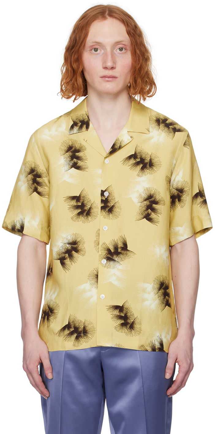 Srajce Paul Smith Paul Smith Abstract Print Short Sleeve Shirt Rumena | M1R-905U-M02229-10