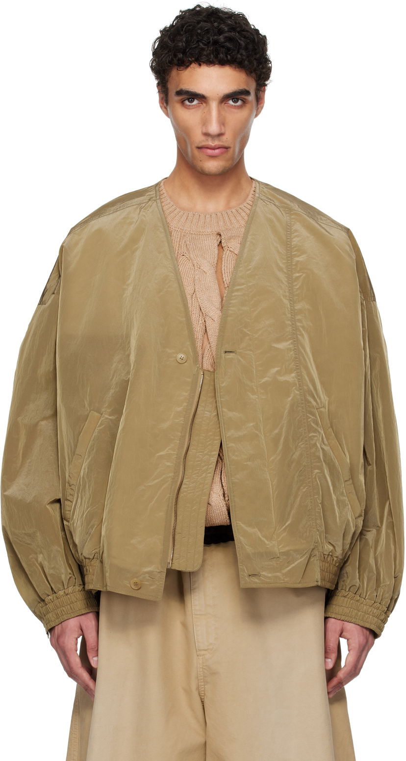 Bomber jakna HED MAYNER Hed Mayner Crinkled Taffeta Bomber Jacket Rjava | HMMA10028A-HA156