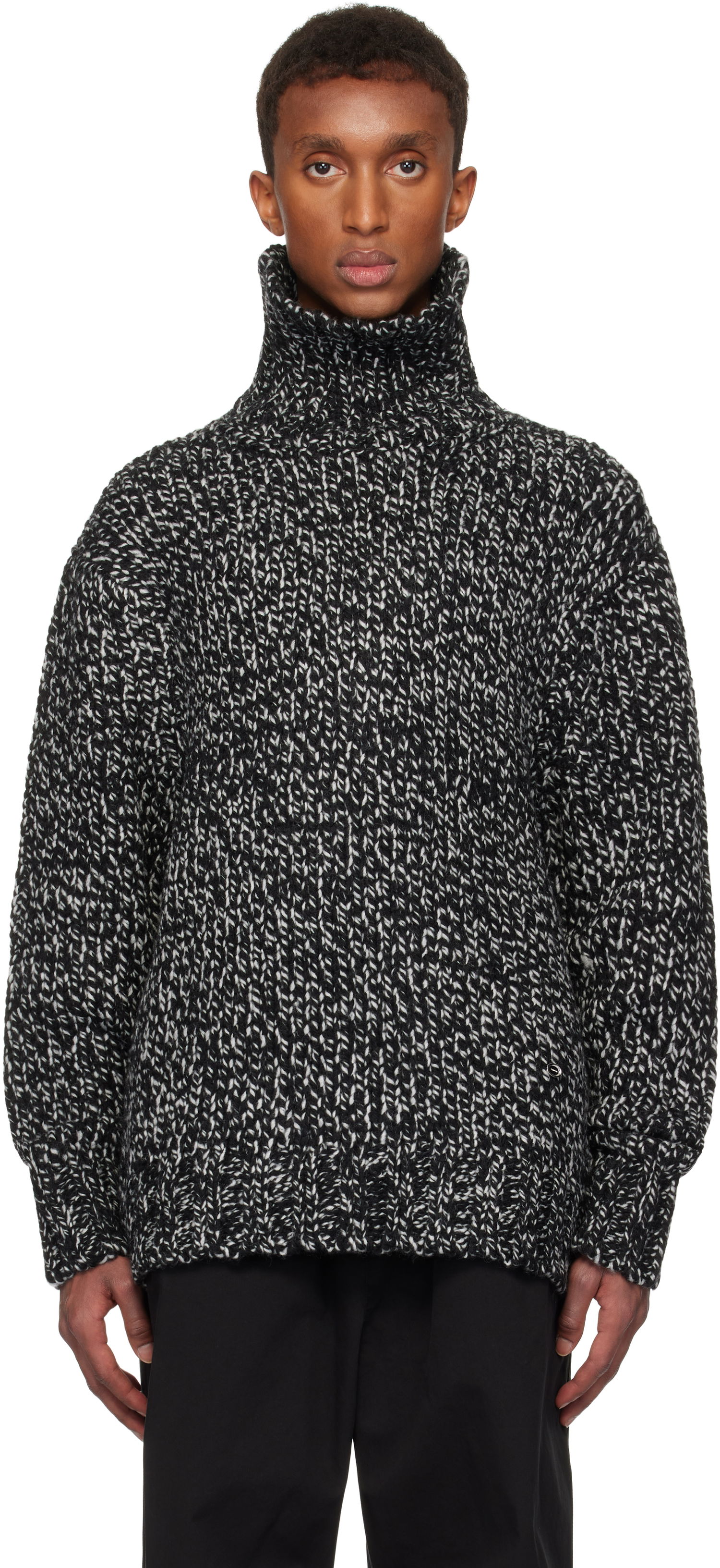 Pleteni pulover We11done We11done Chunky Knit Turtleneck Sweater Črna | WD-KT3-24-651-U-B2, 0