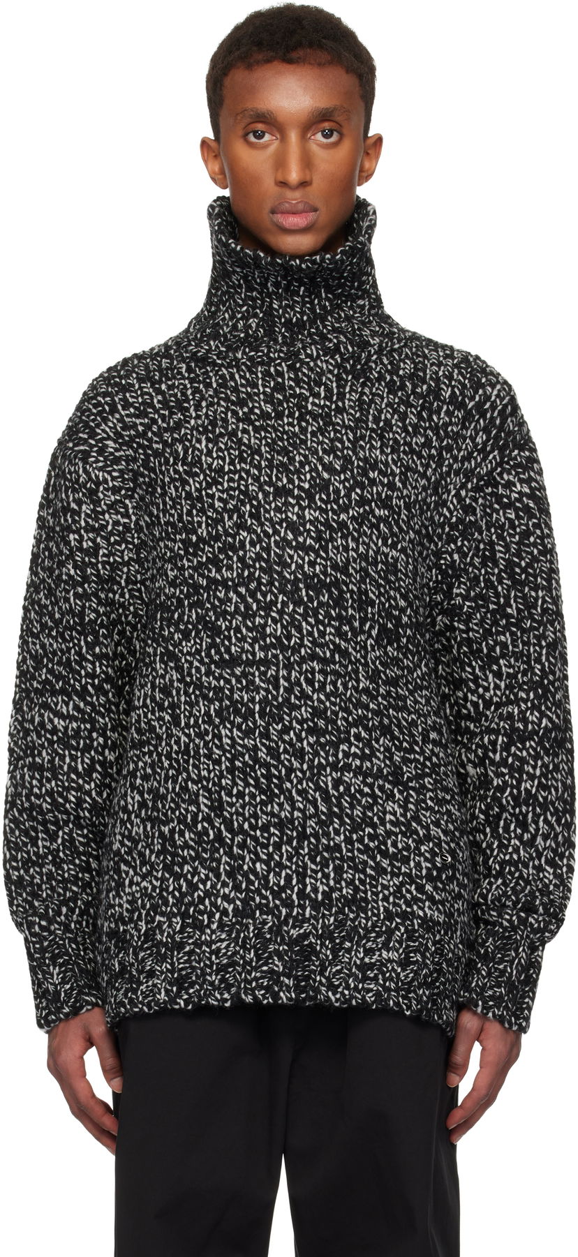 Pleteni pulover We11done We11done Chunky Knit Turtleneck Sweater Črna | WD-KT3-24-651-U-B2