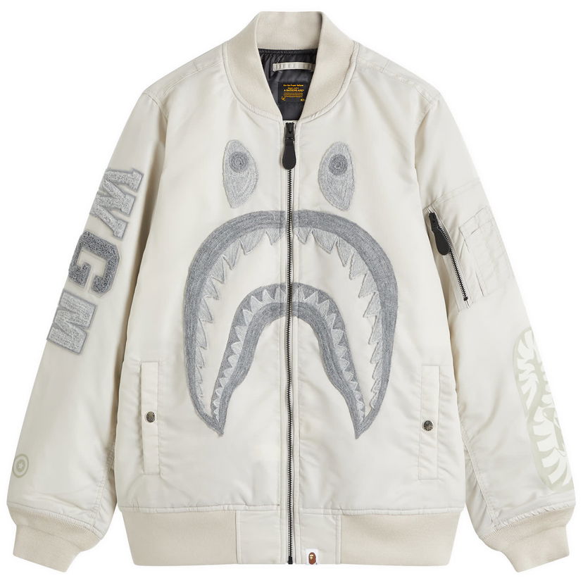 Bomber jakna BAPE Shark Nylon Bomber Jacket Siva | 001HJK802005L-GRA