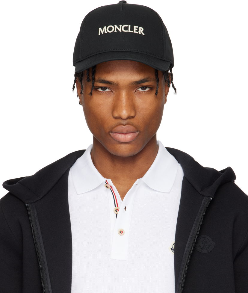 Kapa Moncler Moncler Embroidered Logo Gabardine Baseball Cap Črna | K10913B0005404863