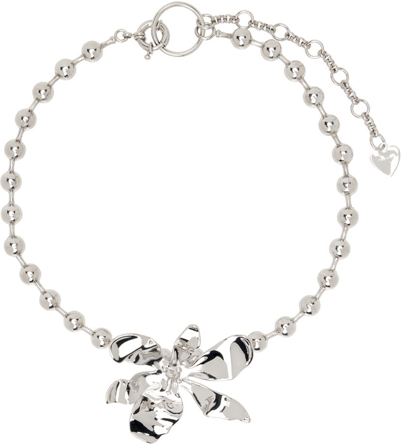 Ogrlica Acne Studios Flower Pendant Beaded Chain Necklace Kovinski | C50442-