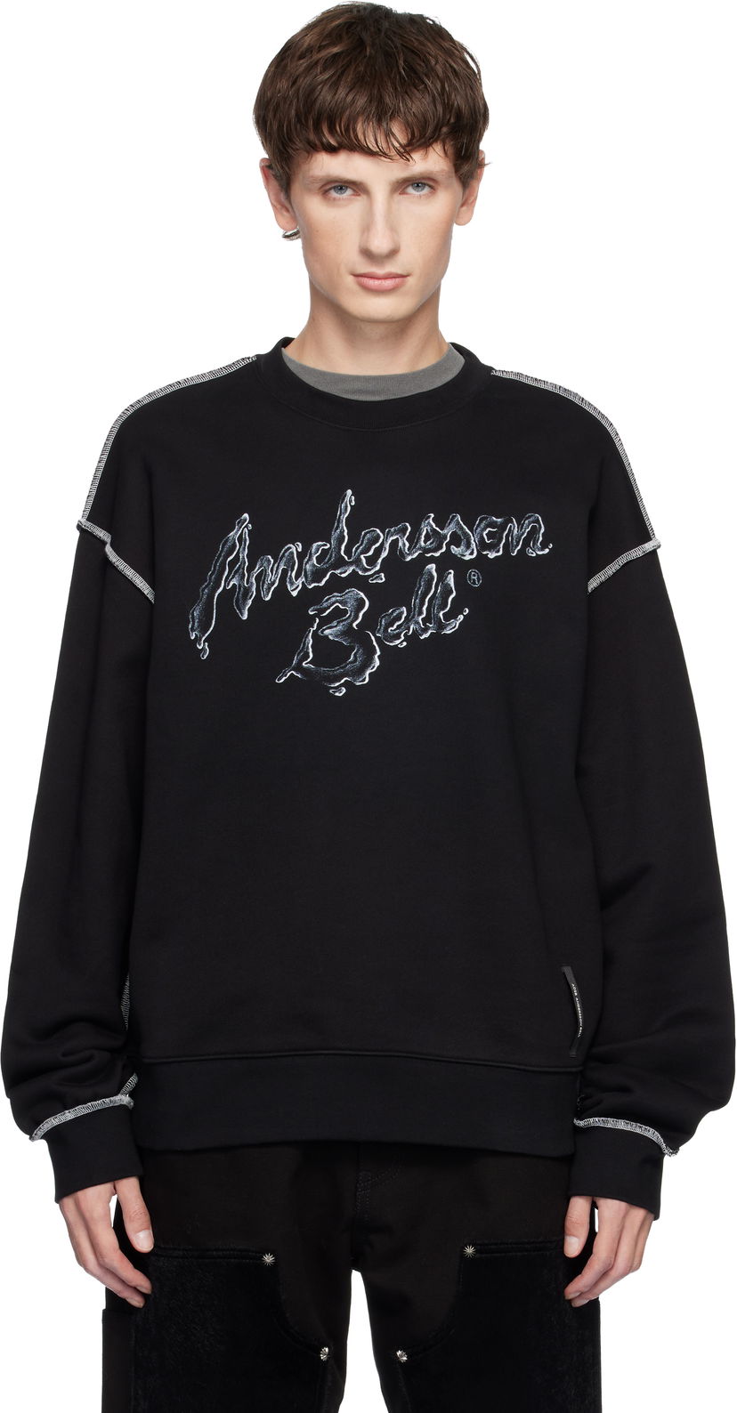 Pulover Andersson Bell Andersson Bell Liquid Logo Sweatshirt Črna | atb1378u