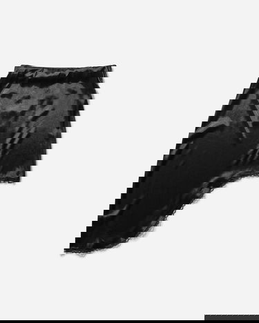 Krila OpéraSPORT Lea Asymmetrical Satin Mini Skirt with Lace Trim Črna | 59SS25 BLK, 2