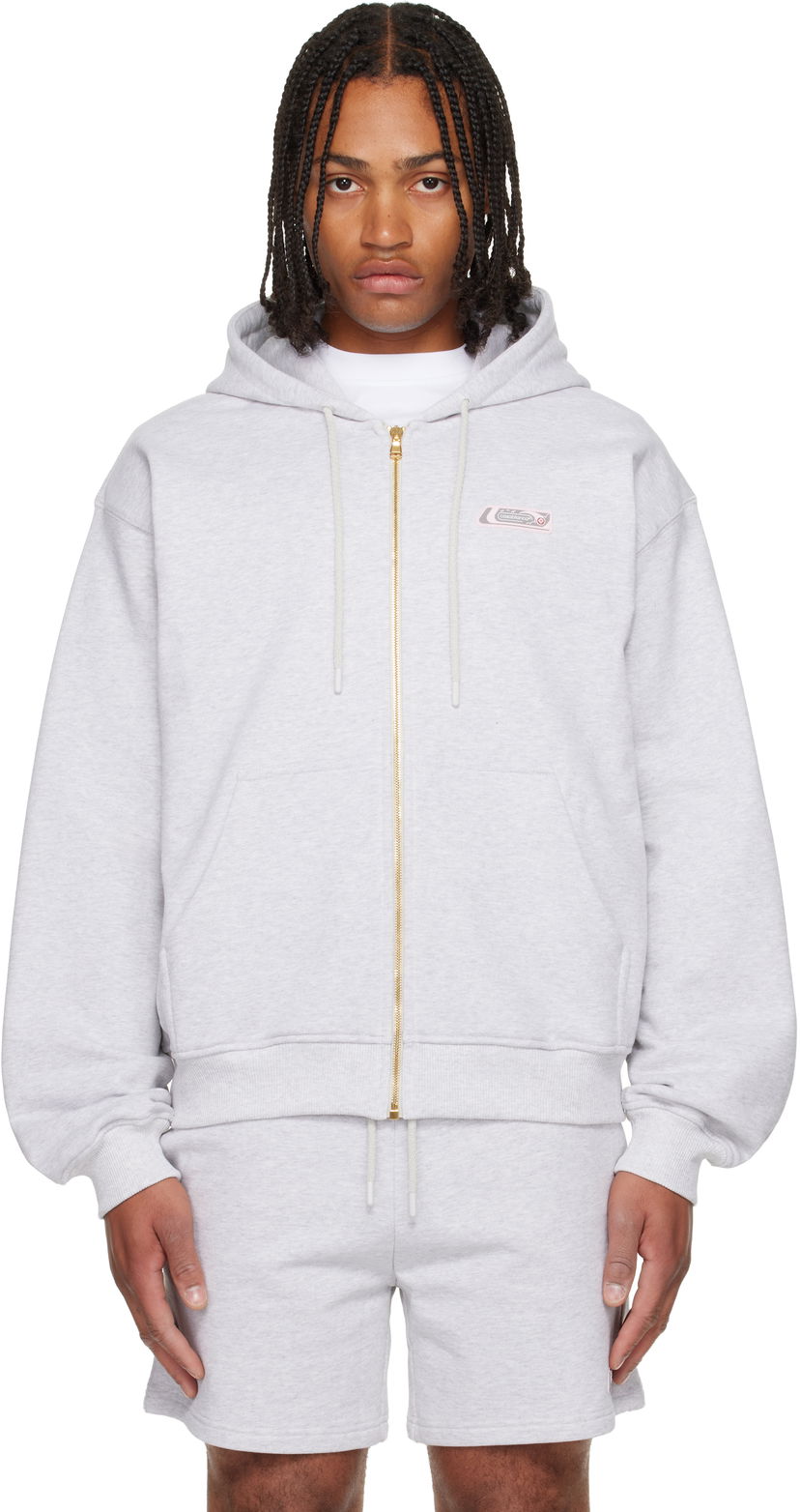 Pulover Casablanca Classic Full Zip Hoodie Siva | M-AW25-JTP-408-01