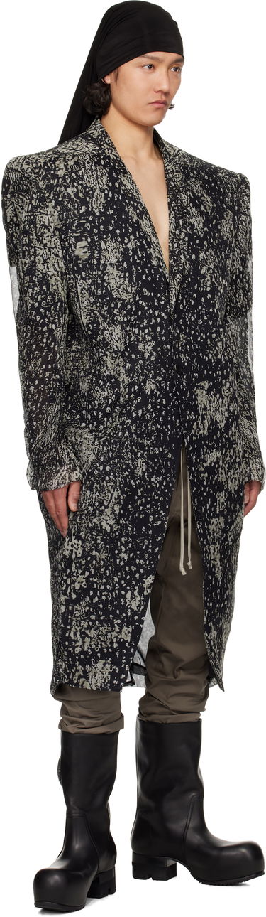 Plašči Rick Owens Rick Owens Hollywood Ricks Print Coat Črna | RU01E5931 SP1, 3
