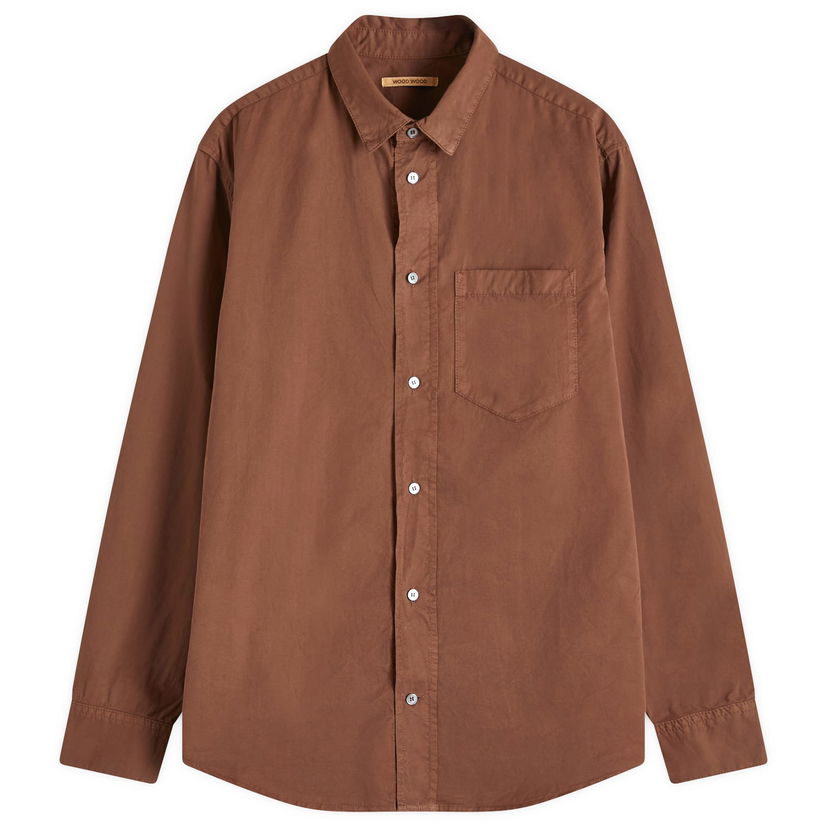 Srajce WOOD WOOD Shirt Long Sleeve Nico Rjava | 30250225-2546