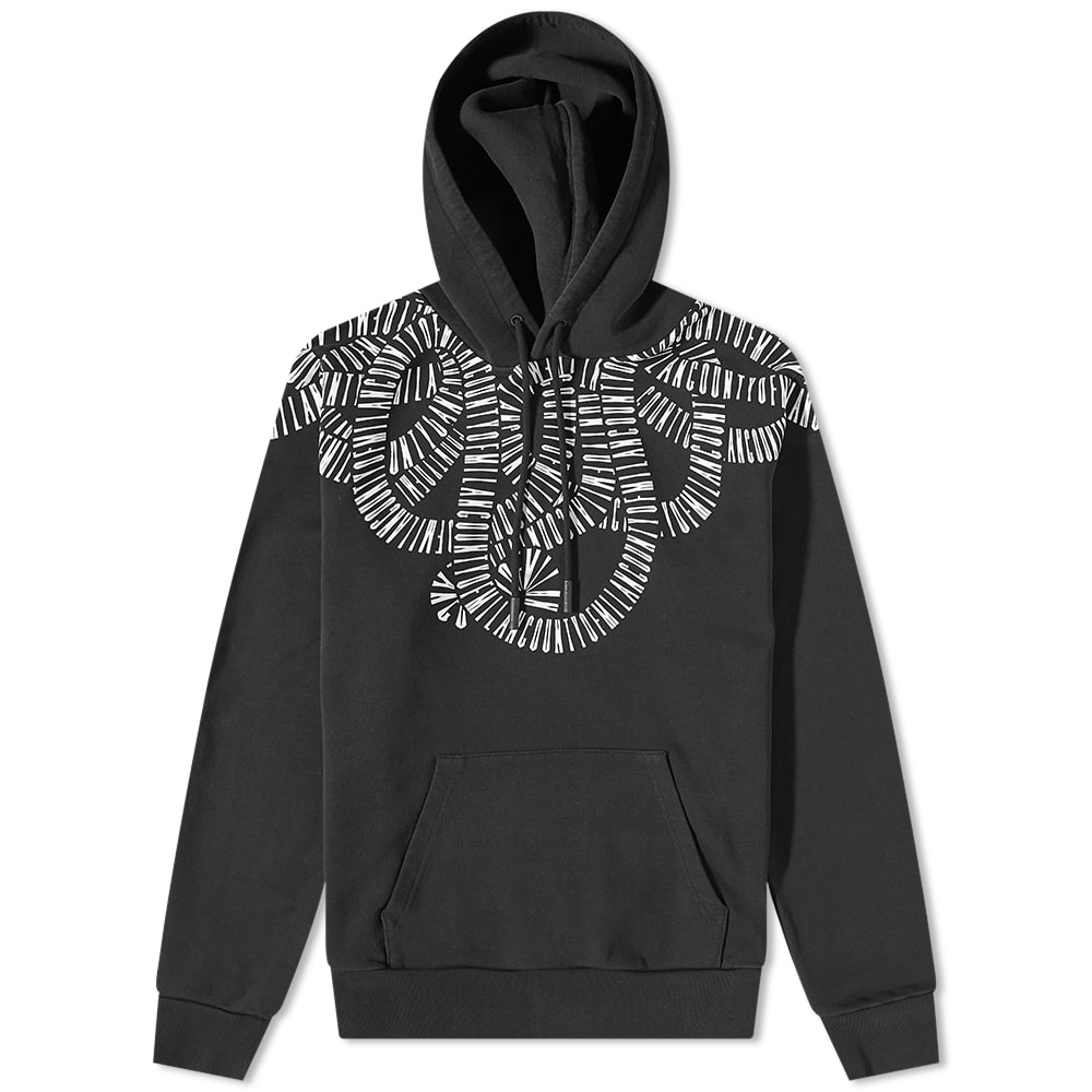 Pulover Marcelo Burlon Snake Wings Regular Hoody Črna | CMBB007C99FLE0031001, 0