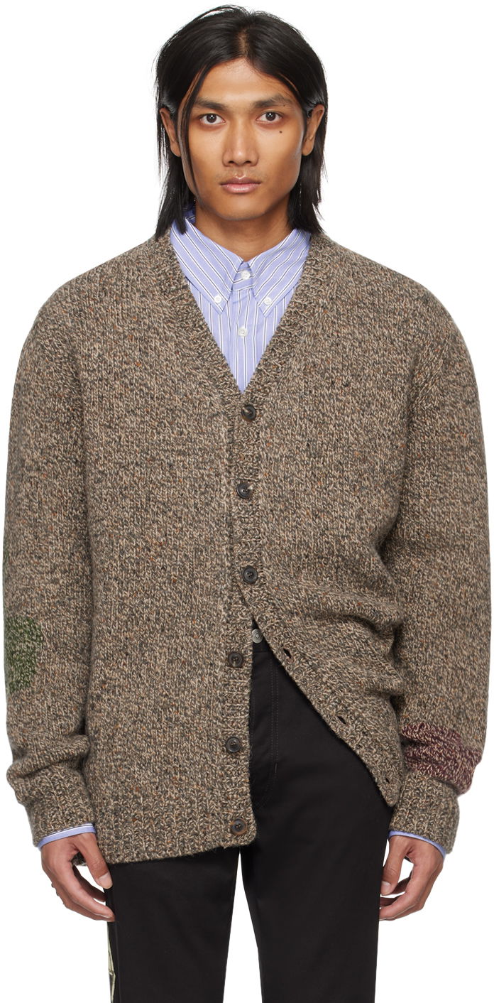 Pleteni pulover Maison Margiela Mended Cardigan Rjava | S50HP0004 S18405