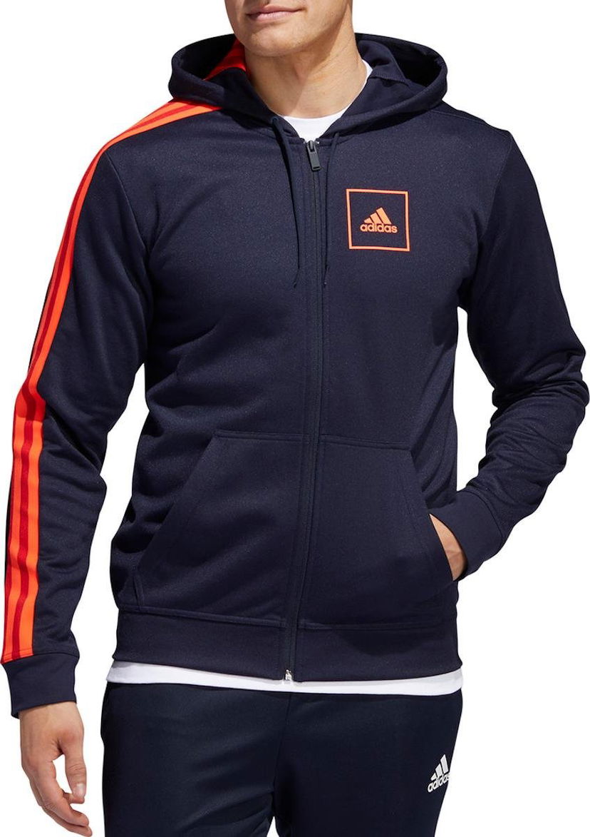 Pulover adidas Performance Sportswear 3S Pique Full-Zip Hoodie Mornarica | fi4664