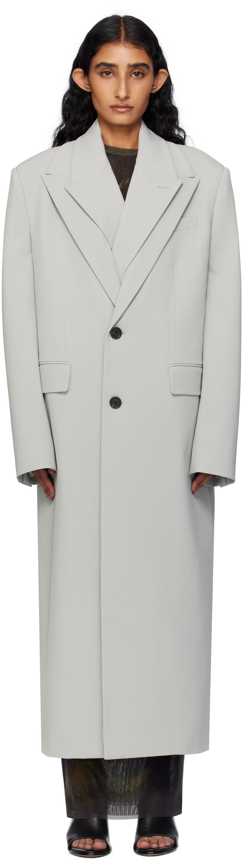 Plašči Jean Paul Gaultier Jean Paul Gaultier Double Layer Coat Siva | 25/03-U-OU010-W002-02