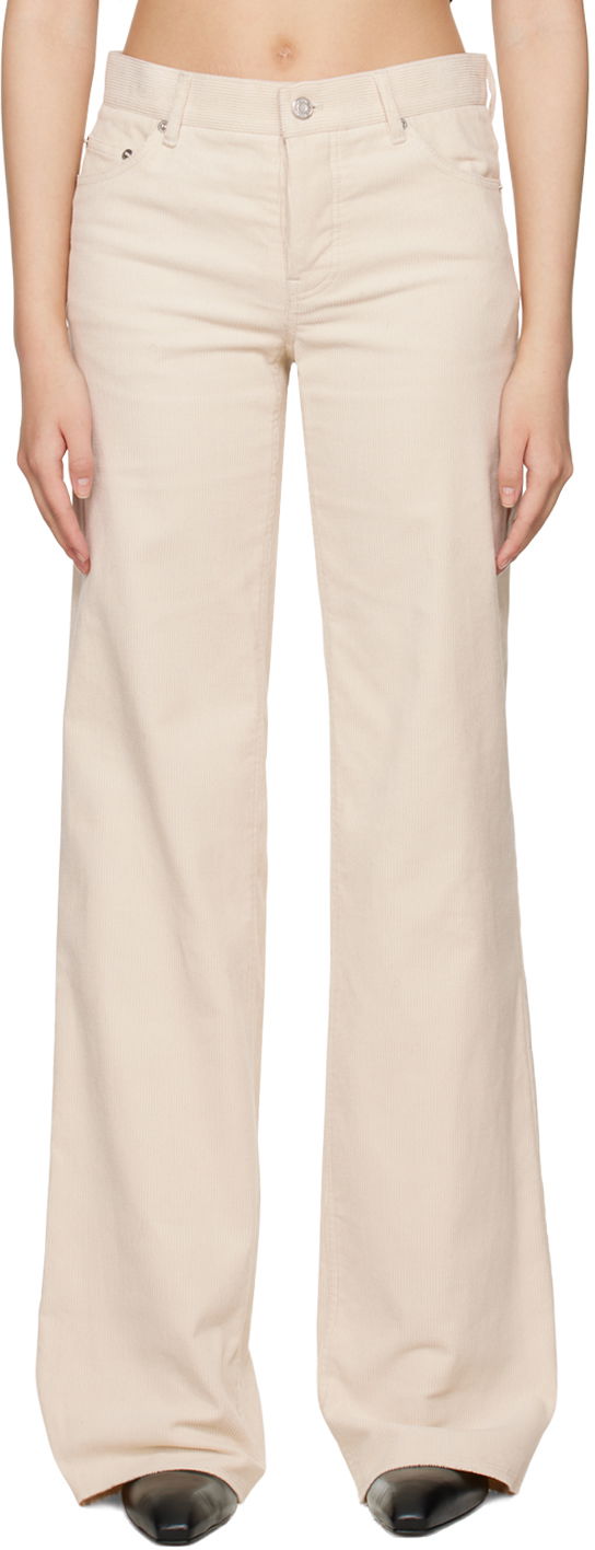 Hlače We11done We11done Loose-Fit Corduroy Trousers Bež | WD-PT3-22-287-W-WH