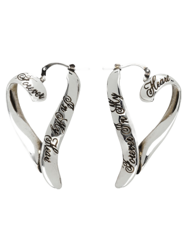 Modni dodatki Acne Studios Silver Heart Hoop Earrings Siva | C50393-